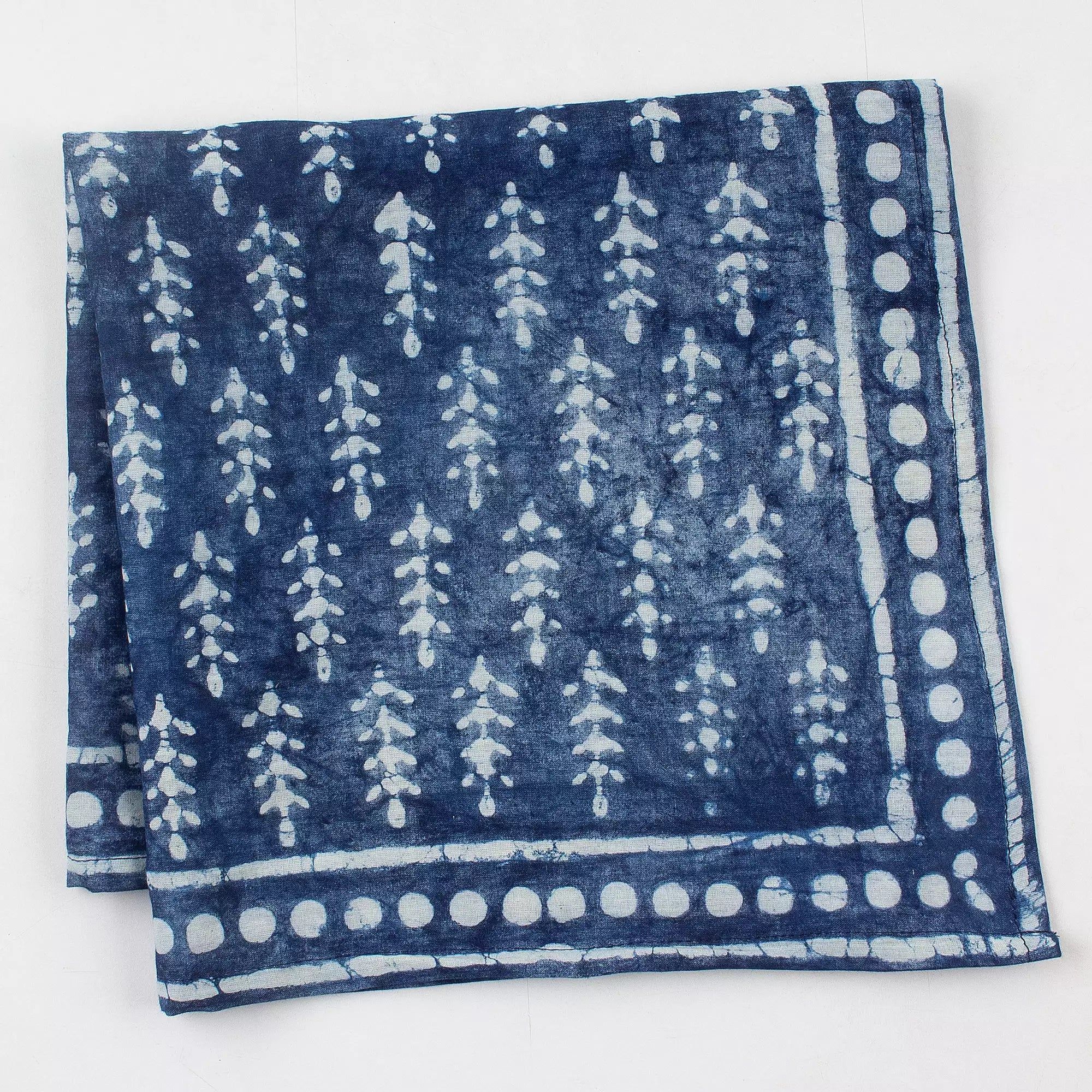 Indigo Hand Block Printed Cotton Head Bandana for Men 586